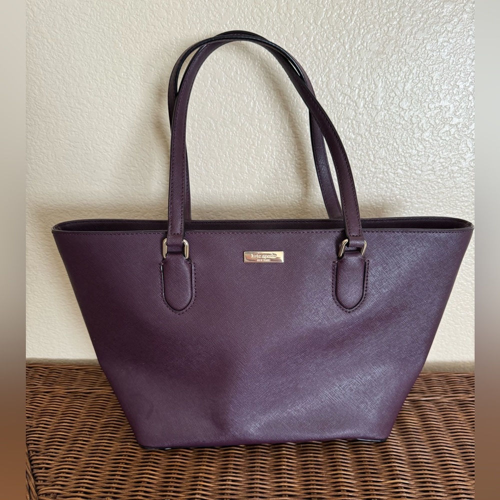 Kate Spade Plum Leather Tote Bag
